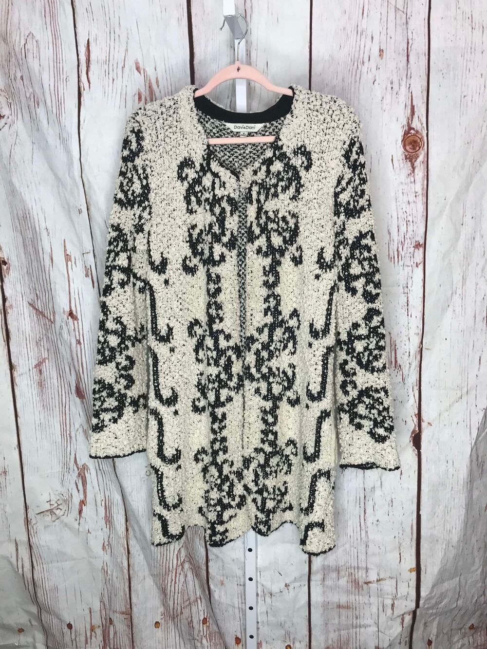 Davi & Doni textured popcorn knitte duster sweater cardigan